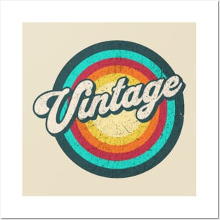 vintage circle rainbow art v11 Posters and Art